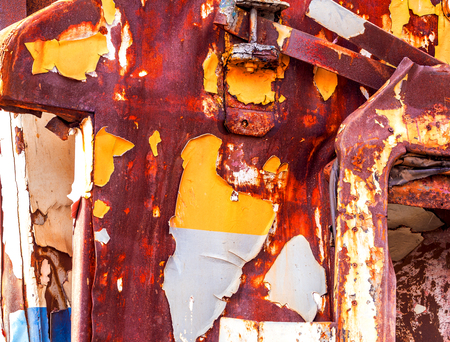 aged iron metal in rusty texture, grunge metallic patternの写真素材