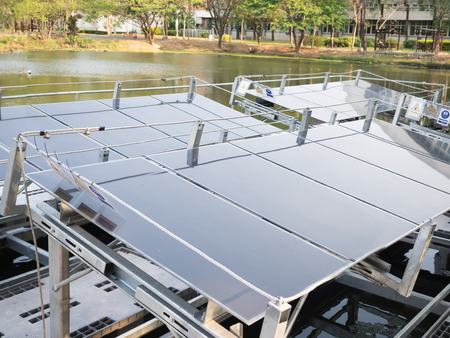 photovoltaic panel or solar cells installed over water surface to optimize of land use