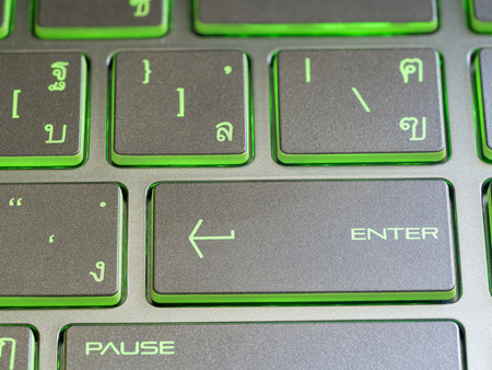close up of computer keyboard focus on ENTER button
