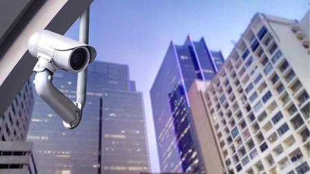 CCTV camera or surveillance system on city building