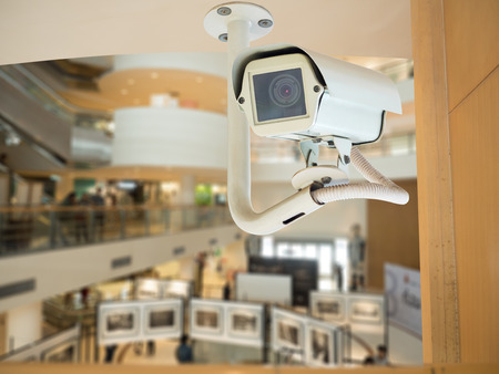Security CCTV camera or surveillance system in modern office building