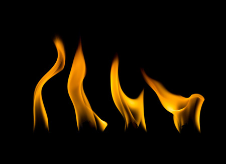 stop motion of dynamic hot air of flame isolated on black