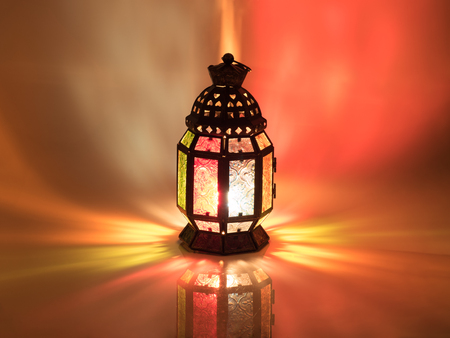 vintage candle lantern  in arabic style, use in ramadan kareem night, and in islamic festivalの写真素材
