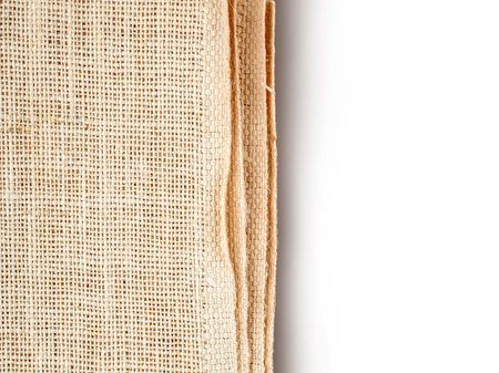 sack fabric wallpaper texture pattern background in white and grey color tone,  Fine natural string detail textured textile backdropの写真素材