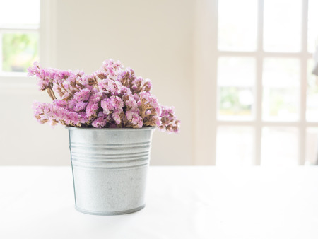 beautiful dried flowers, decorative hand craft  on artistic backgroundの写真素材