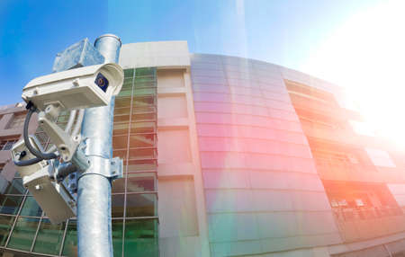 cctv installed on the pole, use for security outdoor protection