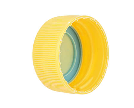 plastic bottle cap or crown of drinking beverage, isolated on white background, stack focus added then very high detailsの写真素材