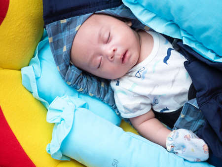 cute baby newborn in lovely action, motherhood concept