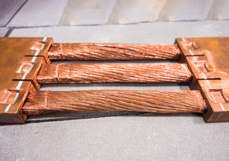 electrical connector made of copper for high conductivity property used in power line and...