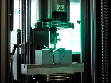 tensile and bending strength test of materials using in the industrial construction. Strength property makes it  can be loaded heavy weight of mass.の写真素材