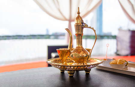 set for tea kitchenware in house or restaurant for interior design