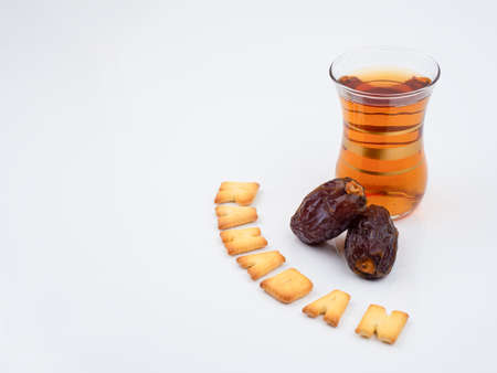 ramadan food, traditional muslim culture food for ramadan kareem night, prayer for Allah by fasting food and consumed after sunset during Holy month of Ramadanの写真素材