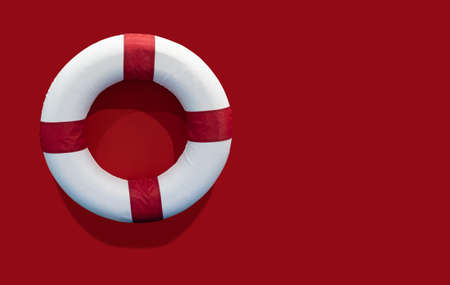 Life preserver safety ring, round lifesaver isolated, protect support insurance security equipmentの写真素材