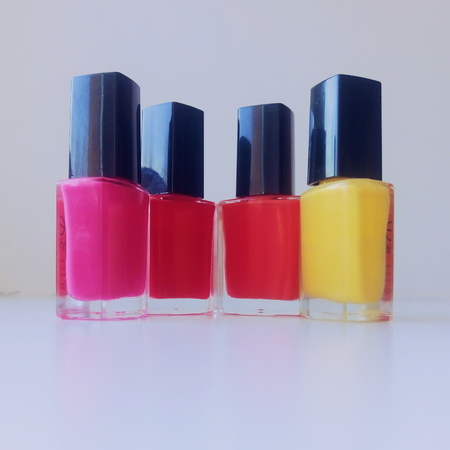 Bright and colorful nail polishの写真素材