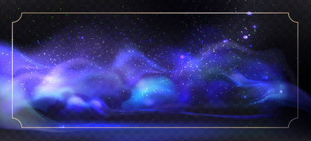 Smoke and fog. Space background. Futuristic galaxy with stars and nebula. Vector illustration. Eps 10のイラスト素材