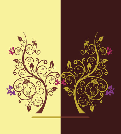 Flowering trees design vector illustrationのイラスト素材
