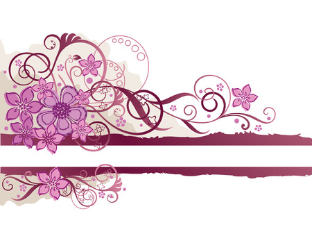 Pink floral grunge bannerのイラスト素材