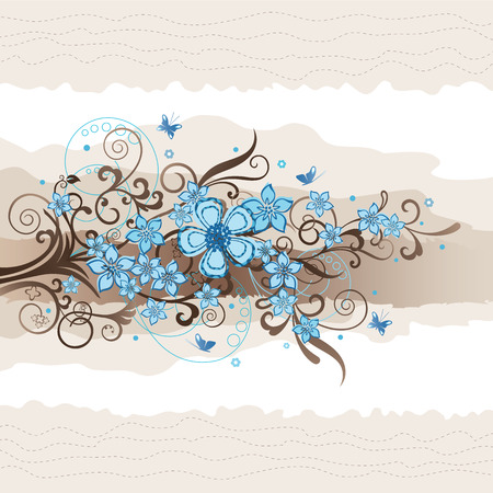 Floral turquoise greeting cardのイラスト素材