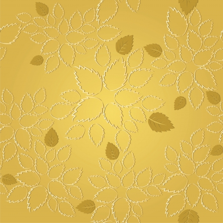 Seamless golden leaves lace wallpaper patternのイラスト素材
