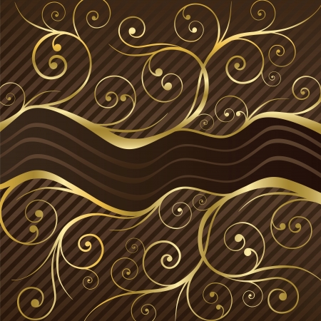 Luxury coffee menu or chocolate box cover in brown and goldのイラスト素材