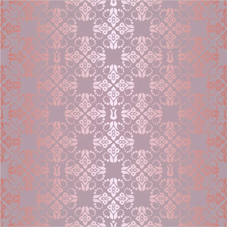 Seamless rose gold small round floral elements on rose color background wallpaper pattern