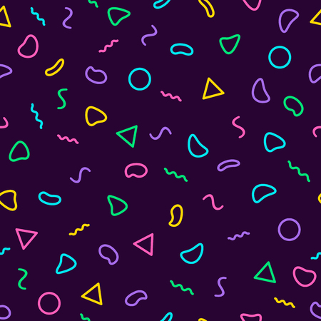 Memphis seamless pattern 80s-90s style. Trendy memphis style. Colorful geometric background. Hipster style.Colorful geometric seamless pattern different shapes color style.Print for fabric, textileのイラスト素材
