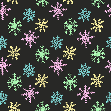 hand drawn seamless pattern with snowflakes. Holiday backgroundのイラスト素材