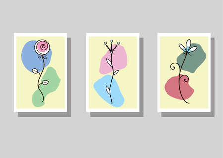 Floral minimalistic designのイラスト素材