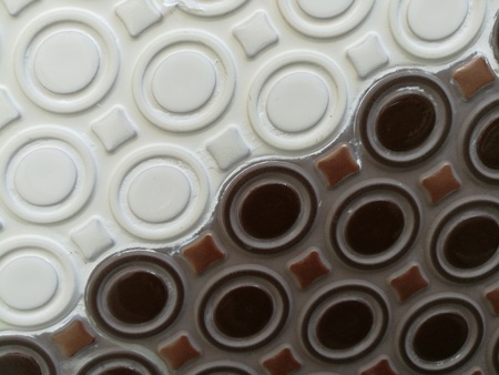 Two tone, white and dark brown, ceramic wallの写真素材