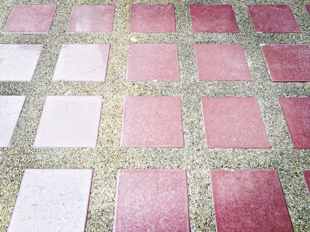 Texture of color ceramic tiles on the concrete floorの写真素材