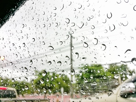 Raindrop on the glassの写真素材