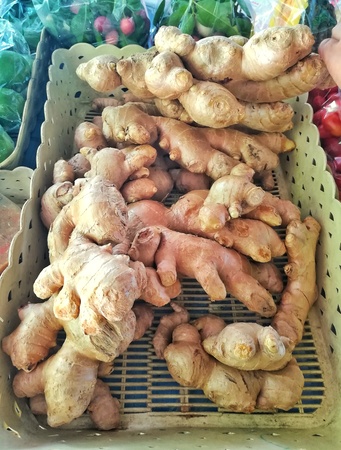 ginger in the basket.