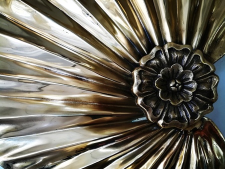 Metal flower in vintage and retro tone.の写真素材