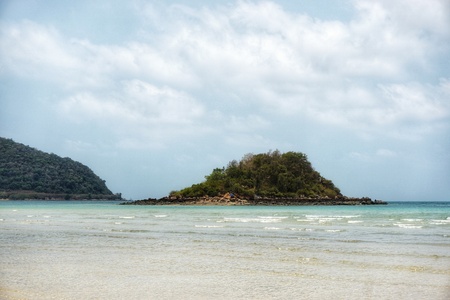 Island, Sea and sky in cloudy dayの写真素材