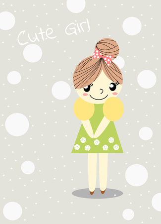 Cute girl backgroundのイラスト素材