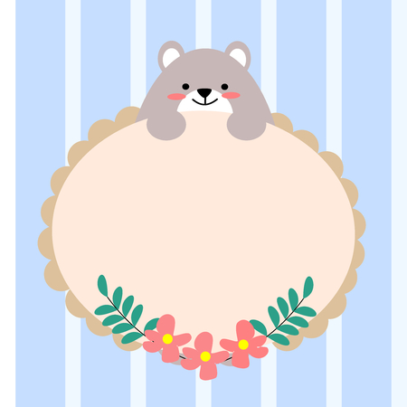 Cute bear background for greeting card theme.のイラスト素材