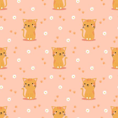 Cute cat seamless pattern.のイラスト素材