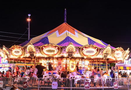 Night Festival and amusement ridesのeditorial素材