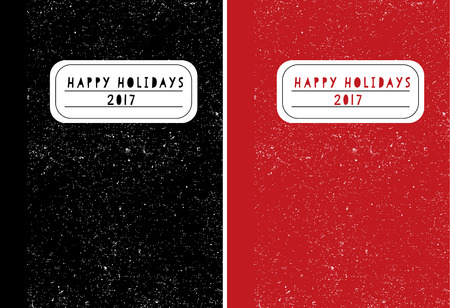 Whimsical Happy Holidays classic student or office Journal book design card on the texture.のイラスト素材