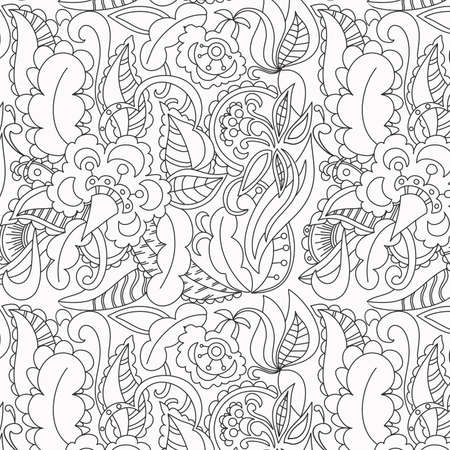 Monochrome image. Template for greeting card, invitation, diploma, textile. Vector illustration in retro styleのイラスト素材