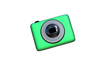 3d visualization of a camera, cartoon imageの写真素材