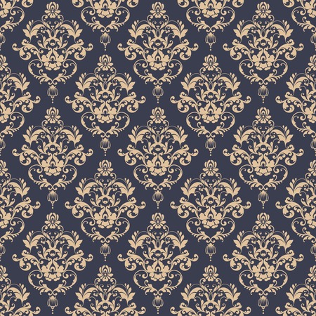 Seamless damask pattern. Ornamental background with patternのイラスト素材