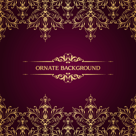 Vintage template with ornate borders. Ornamental lace pattern for invitation, greeting card, certificateのイラスト素材