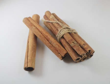 cinnamon stick on a withe backgroundの写真素材