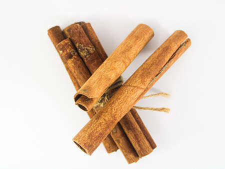 Cinnamon stick in white backgroundの写真素材