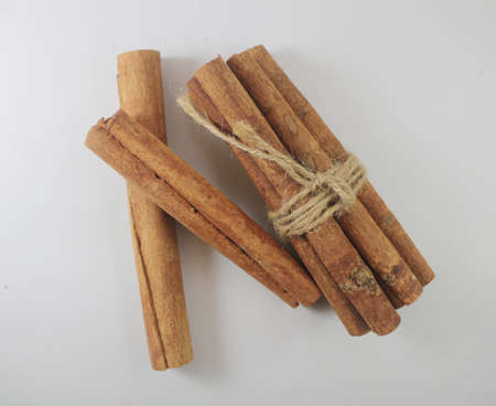 cinnamon stick on a withe backgroundの写真素材