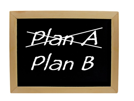 Plan A Plan B written on a chalkboard / blackboardの写真素材