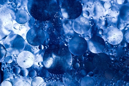 Abstract background of blue transparent circles の写真素材