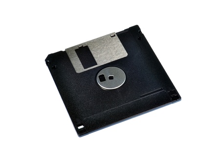 A 3 5 floppy disc isolated on a white background