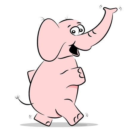A cartoon elephant taking a walkのイラスト素材